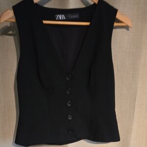 Zara Women's Black Button-Up Blouse